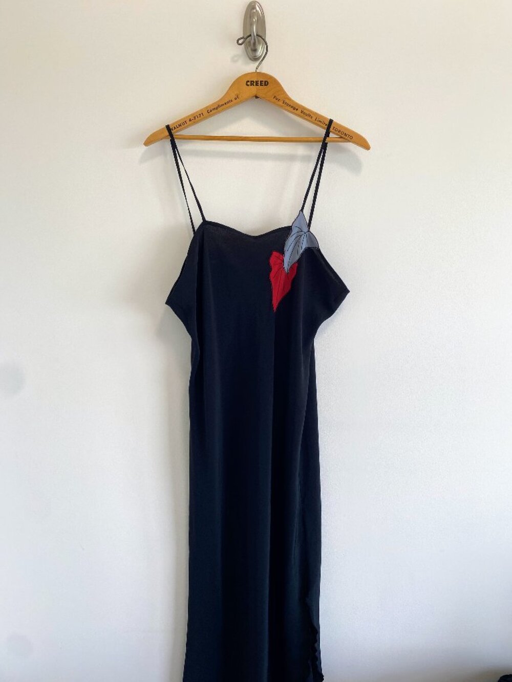 Vintage Maxi Slip Dress / Y2K / Black & Red